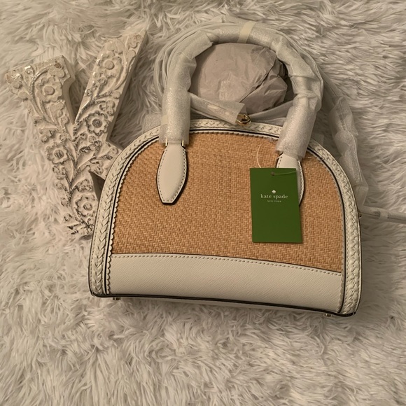 Sold!! Kate Spade ♠️ Medium leather straw satche - Picture 6 of 15